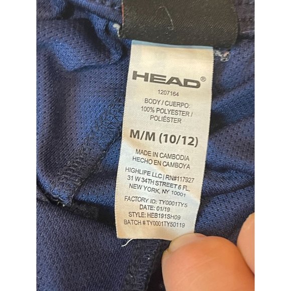 Head Mens Athletic Shorts HEB191SH09 Running Jogging Mid Rise Blue Size Medium - Picture 9 of 10